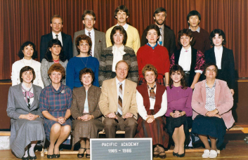 The original 19 staff members that comprised our faculty as PA opened its doors for the 1985-86 school year.