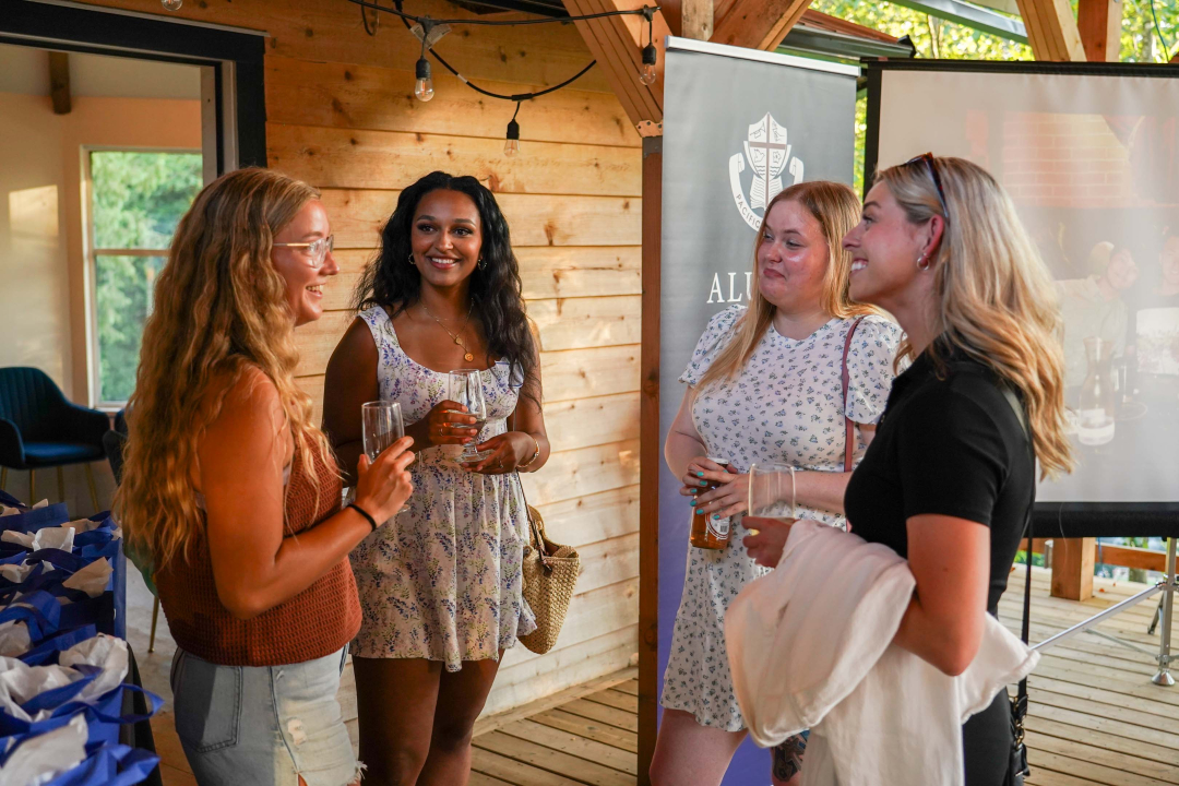 Alums connecting as they celebrate their Class of 2014 Pacific Academy 10-Year Reunion