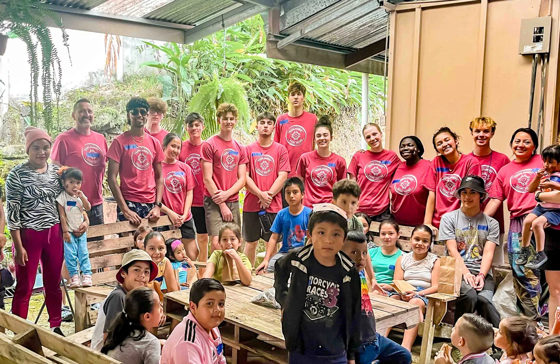 Costa Rica Outreach Team ministering to children in the community